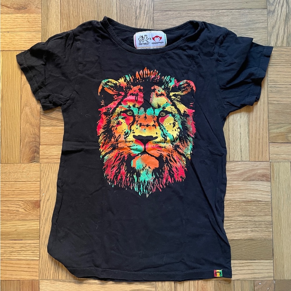Appaman Ziggy Marley Black Lion Print T-shirt Size 8